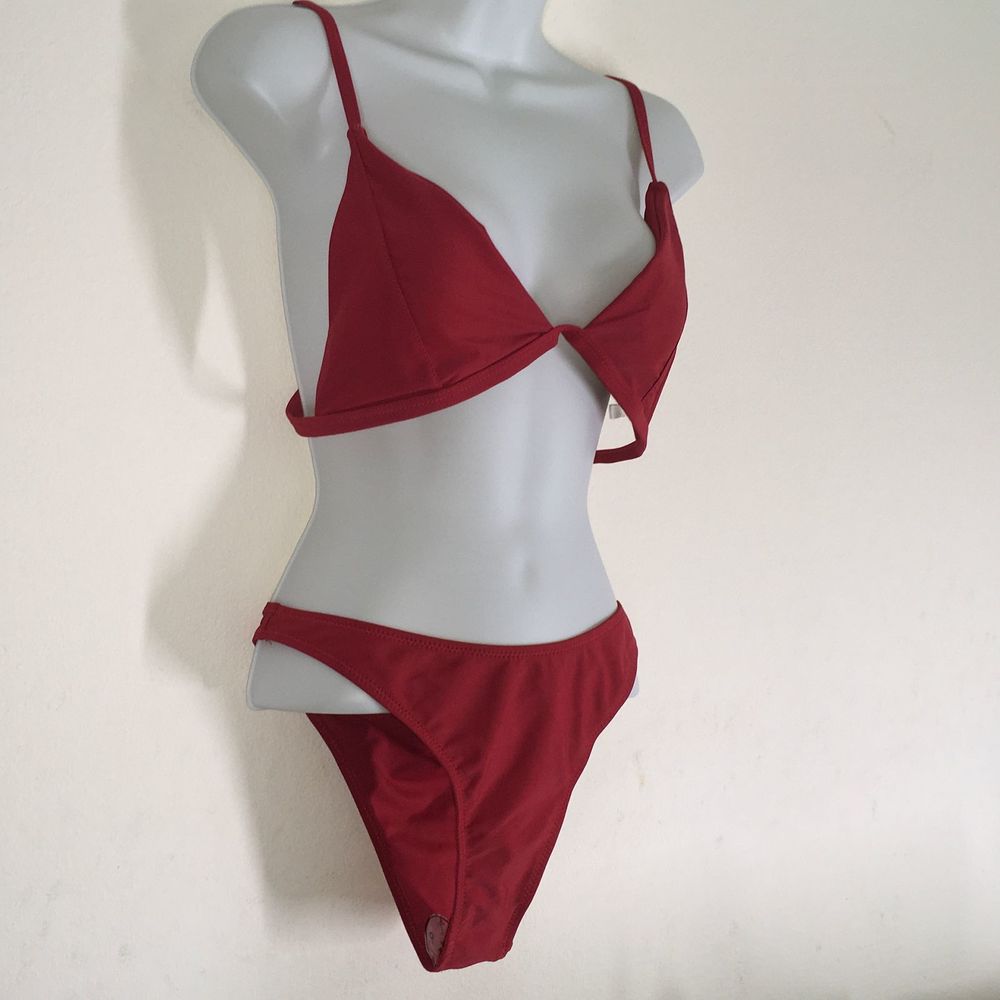 Reutter Solid Red Bikini Woman's Size Large - image 3